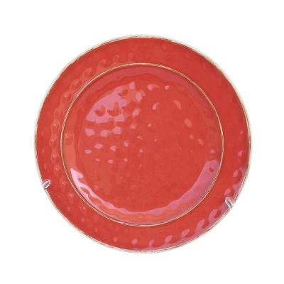 China Viable Red Round Melamine Dinner Dishes Restaurant Dish Dish Supply Wholesale Serving for sale