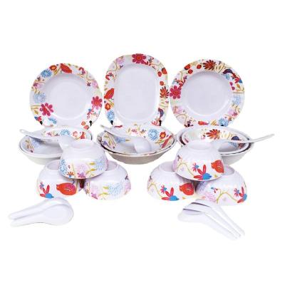 China Viable For Dubai Market Melamine Dinner Set 45 Pcs Melamine Dinner Set for sale