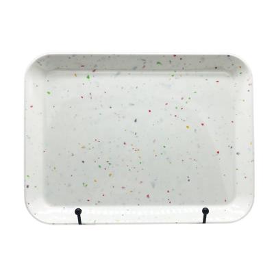 China Sustainable Factory Melamine Tray Customized Serving Dish Plastic Dessert Tray Coffee Tea Dish for sale