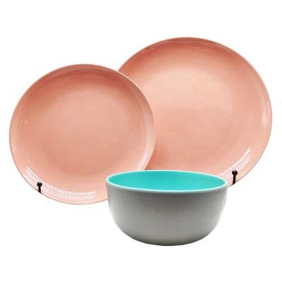 China Viable Cute Pink Custom Colorful Melamine Dinner Set Melamine Dinnerware Set Melamine Dinnerware Set for sale