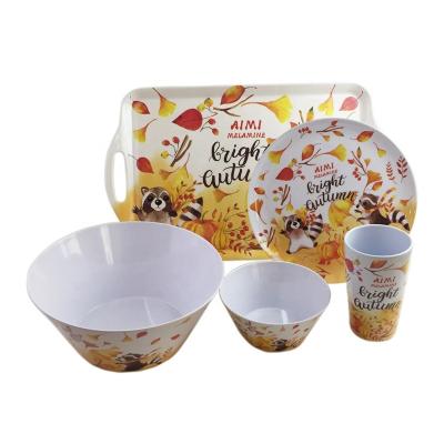 China China Disposable Popular Custom Colorful Melamine Western Dinnerware Sets for sale