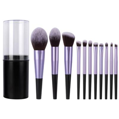 China Wholesale 11pcs Silky Soft Aluminum Handle Makeup Brush Set Synthetic Make Up Brush Set Private Label for sale