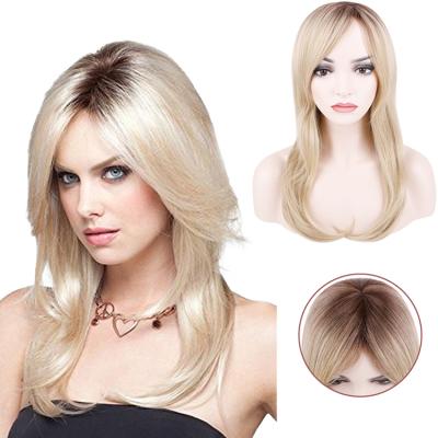 China Easy Apply Hot Sale Ombre Body Wave Blonde Wigs Synthetic Hair Wigs With Highlights for sale