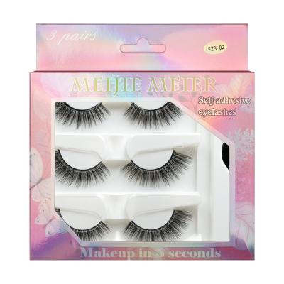 China Firmly Stick Quick-wear Glueless Eyelash Tape Thermal Self Adhesive False Eyelashes for sale