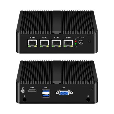 China Network 4G RAM 32G Ubuntu Linux Computer System 4 LAN Ethernet J1900 pfsense Fanless Firewall Fanless PC Virtual Mini Industrial SSD SD-WAN for sale