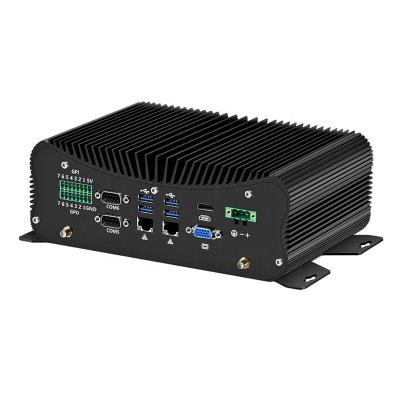 China i7 10510U Mini PC 9V-36V Barebone 2 LAN Port Industrial Vehicle PC Dual HD 4K Linux RS485 COM Fanless Fanless GPIO Nettop Computer Win10 for sale