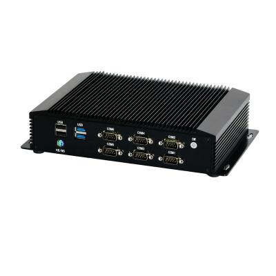 China I7 8550U Rugged Fanless PC Win11 Linux 2 Mini LAN 4G SIM WiFi ITX Embedded Industrial Computador With GPIO RS485 For POS ATM Car 23*17.5*5 cm for sale