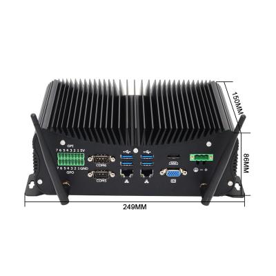 China Fanless Rugged Industrial PC Computer Dual Lan Firewall Micro Server Workstation Fanless Embedded PC Set i5 5287U RS232/485 GPIO Compact for sale