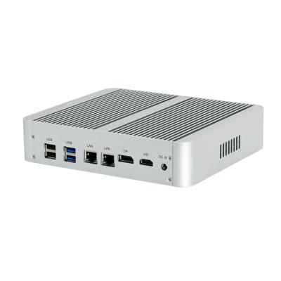 China Industrial Fanless Mini PC I5 7260U Dual LAN Low Cost Desktop Win10 Ubuntu Portable Server Iris Plus Graphics 640 For Mobile Robot for sale