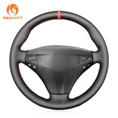 China Custom Black Hand Fan Club Factory Faux Leather Stitching Steering Wheel Cover For Mercedes-Benz W203 C Class 2001 2002 2003 2004 for sale