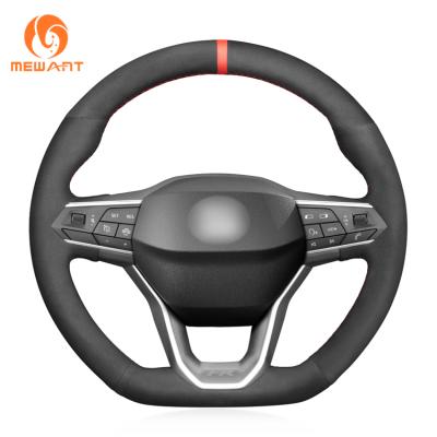 China Custom Car ONE Gauge Hand Sewing Soft Suede Steering Wheel Cover For Seat Leon Ateca Tarraco Cupra Leon 2020-2021 for sale