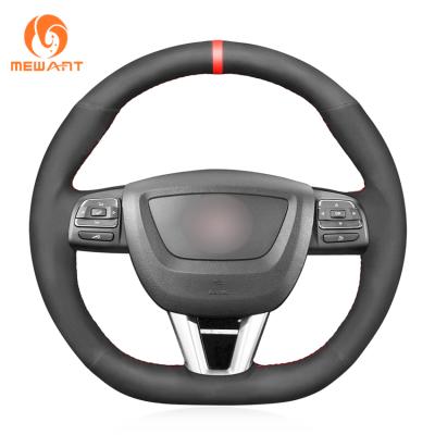 China ONE Car ONE Caliber Custom Hand Stitched Suede Steering Wheel Cover For Seat Leon 2009 2010 2011 2012 for sale