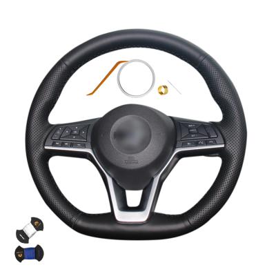 China Hand Stitching For 2018 Nissan Kicks Qashqai Steering Wheel Replacement Steering Wheel Wrap Leather Strip for sale