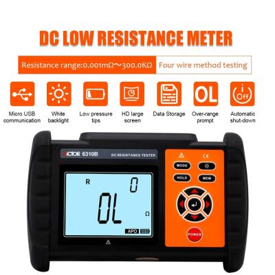 China VICTOR 6310B Tester de baixa resistência de corrente contínua medição de quatro fios 300k OHM Resolução de upload de dados USB 1uOHM à venda