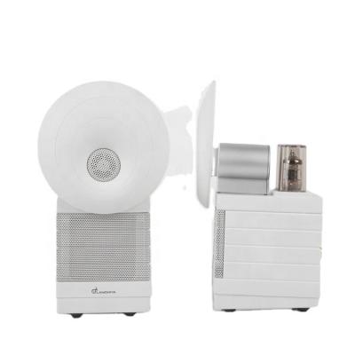 China Factory Supply No Pairs Monitor Modern Design White Electronic Tube Small Size Speaker With Phono Port For Music Enthusiast for sale