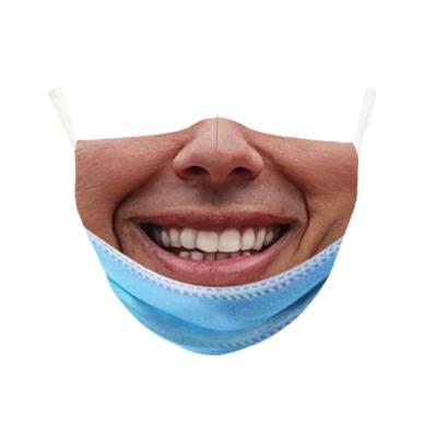 China Halloween Custom Made Breathable Washable Spoof Breathable Washable Simulation Face Mask Funny Adjustable Party Mask for sale