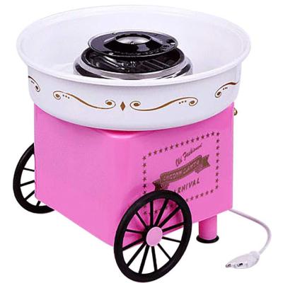 China Hot Selling DIY Cotton Candy Maker Machine Pink Mini Retro Trolley Cotton Candy Maker Home Use Home Party Use for sale