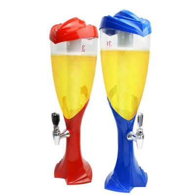 China Modern Commercial Supplying Equipment Cooler 3L Wholesale Table Bottoms Up Beer Dispenser Tower With LED for sale