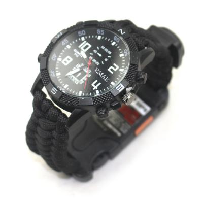 China Durable Outdoor Camping Survival Watch Increasing Distance Wristwatch Rechargeable Survival Watch for sale