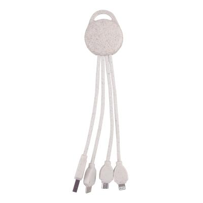 China 2022 New Product Eco Friendly Degradable Straw Eco Friendly 3 in 1 Wheat Straw Material Mobile Phone Charger Wire Degradable Eco Friendly Wheat Straw for sale