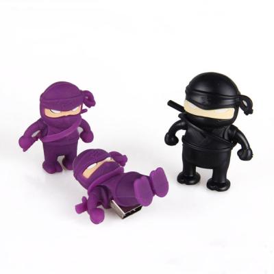 China Custom 3D PVC design character USB stick ninja-man USB flash drive PVC memory flash for sale