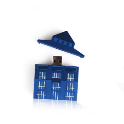 China PVC promo small gifts 3.0 8GB 16GB 32GB 64GB 2D house shape usb stick pendrive with logo customized for sale