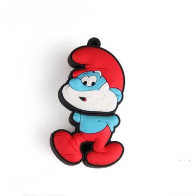 China PVC Customized Flash Cartoon 2D USB Training Blue Elf Memory Stick Most Popular Movie Rubber PVC USB Sticks for sale