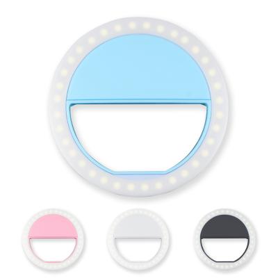 China Wholesale ABS Led Selfie Ring Light Battery Rechargeable Ring Lamp For Smart Phone Makeup for sale