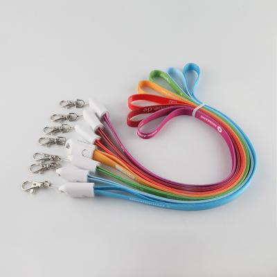 China Four Core 2in1 Lanyard Charging Cable Fast Charging For IOS And Android Mobile Phones for sale