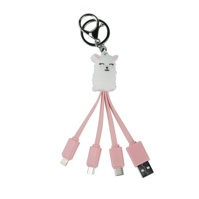 China Custom Mobile Phone Etc.electronic New Product Cartoon PVC Sheep Charging Cable 4 in 1 Cable Charger Charging Fast Charging for sale