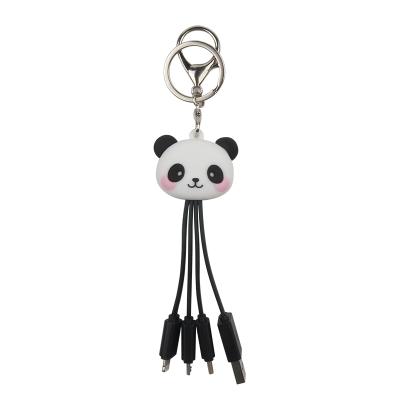 China Cute Charging Cables New Type C PVC Cable Fast Charging 4 In 1 Style Animal Android Mobile Usb For 8pin 2A Charging 85mm for sale