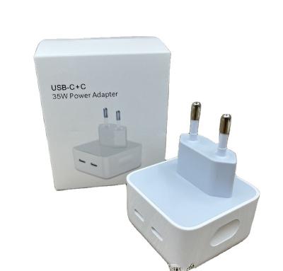 China Mobile Phone Original EU 35w Dual Usb-c Charger For Apple For Iphone 12 13 14 Pro Max Pd Fast Charging Double Usb Type-c Ports Adapter for sale