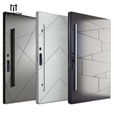 China Anti-theft Technology European Design Aluminum Pivot Entry Doors Modern Exterior Luxury Black Main Entrance for sale