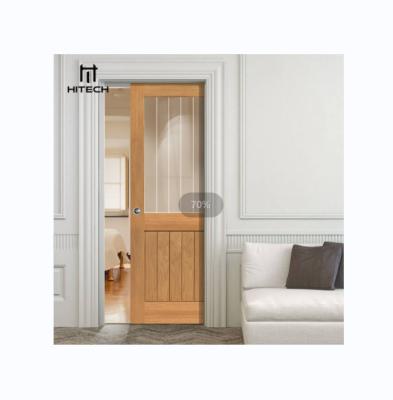 China Waterproof Tech Modern Solid Wood Glass Interior Fireproof Pocket Sliding Pocket Door For Home for sale