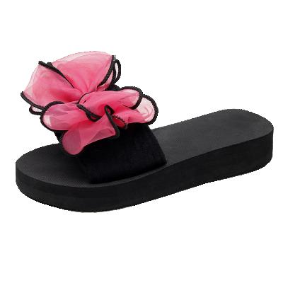 China 2019 New Fashion Boutique Ladies Breathable Sandals With Bow Slippers Shoes Women for sale