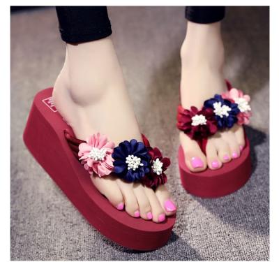 China New Products Anti-slippery 2022 Flowers Wedding Flip Flops Women's Slippers Wholesale for sale