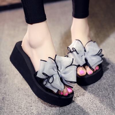 China 2022 design summer outdoor beach fashion trend bow-knot heeled women's sandals for sale