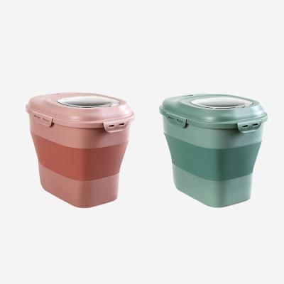 China Non-automatic Multifunctional Collapsible Storage Boxes Rice Bucket Pet Food Container for sale