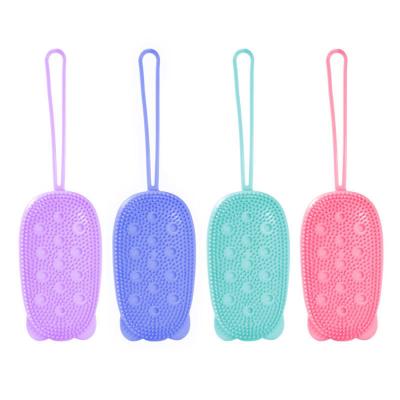 China EXFOLIATE Exfoliating Body Scrub Shower Sponge Bath Scrub Sponge Silicone Body Scrubber for sale