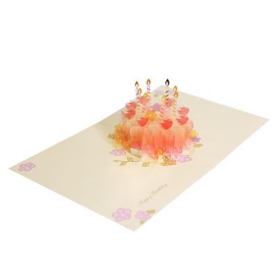 China From Europe 3d Pop Cake Crystal Handmade Birthday Greeting Card for sale