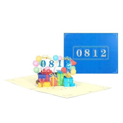 China Europe DIY Numbers 3d Pop Up Cards Happy Birthday Pop Up Cards for sale