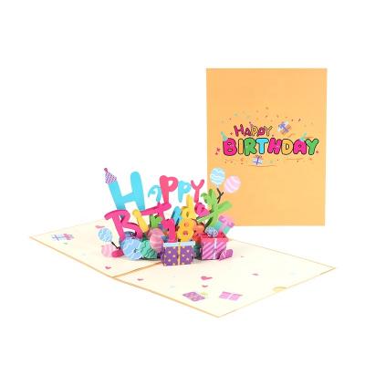 China Europe DIY Number Happy Birthday 3d Greeting Cards With Mini Card For Inscription for sale