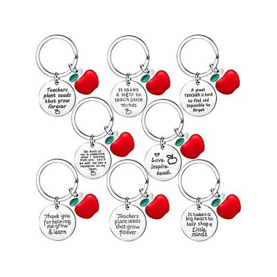 China Souvenir Gifts Promotion Teacher's Day gift keyring Stainless steel teacher said keyring teaching pendant keychain Thanks teacher keyring gift for sale