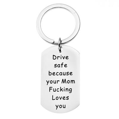 China Metal New Daughter Son Driver Gift Key chain Pendant Driver safety Key chain Key ring Safe driving because Mom loves you for sale