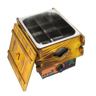 China Economical 6 grid stainless steel electric oden machine with wooden surrounding XSL-15A for sale