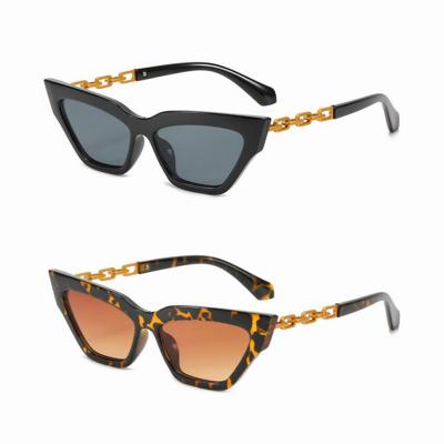 China Fashion Sunglasses Wholesale Women 2021 Luxury Fashionable Shades Qualiti Sunglass Ladies Chain Sun Glasses Designer Cat Eye Private Label Sunglasses for sale