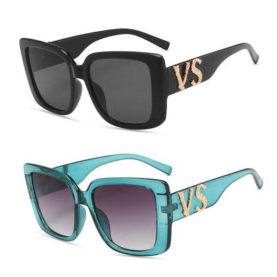 China Square High Fashion Acrylic Vintage VS Logo Sun Glasses 2021 Trend Big Italy Designer Sunglass Sunglasses For Women And Men for sale