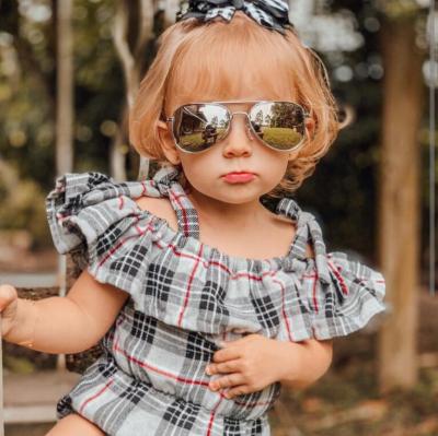 China Gold Frame Fashion Pilot Children Sun Glasses Babies Aviation Shades Metal Vintage Little Boys Kids Sunglasses For Toddler for sale