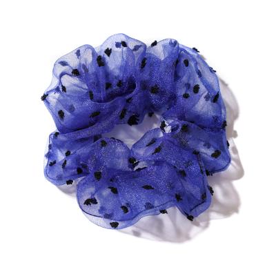 China Newest Colorful Environmentally Friendly Thin Mesh Hair Scrunchies Organza Elastic Hair Ties For Women Girls Hair Accessories for sale