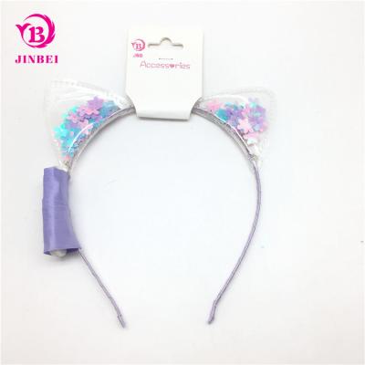 China Fashionable Custom Light Logo Fancy Party Plastic Headband Headband With Flower for sale